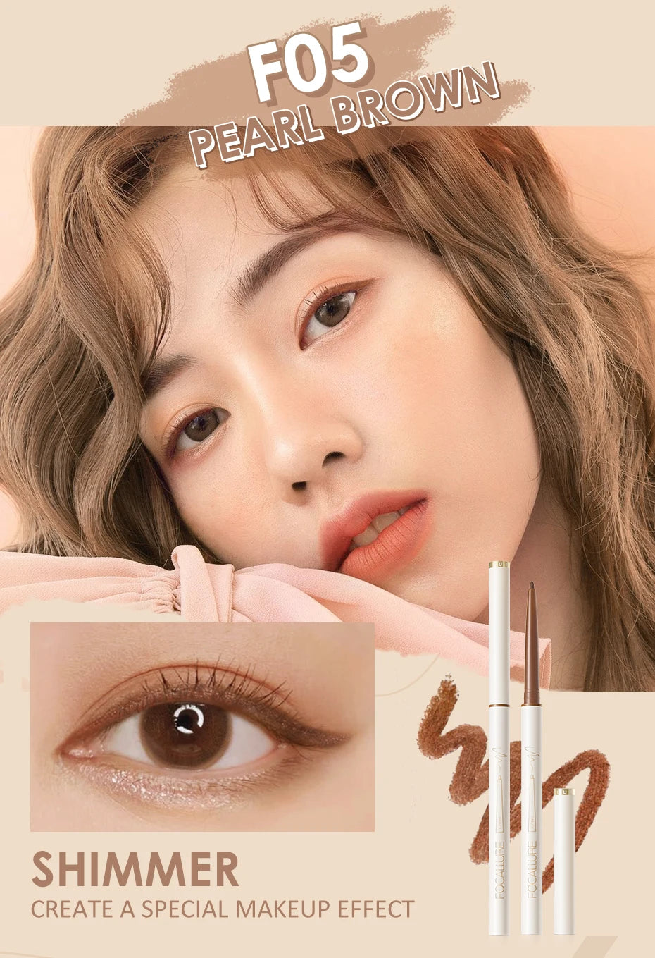 FOCALLURE Waterproof Eyeliner Gel Pencil Ultra-slim 1.7mm Soft Easy Wear High Pigment Long Lasting Eyes Makeup
