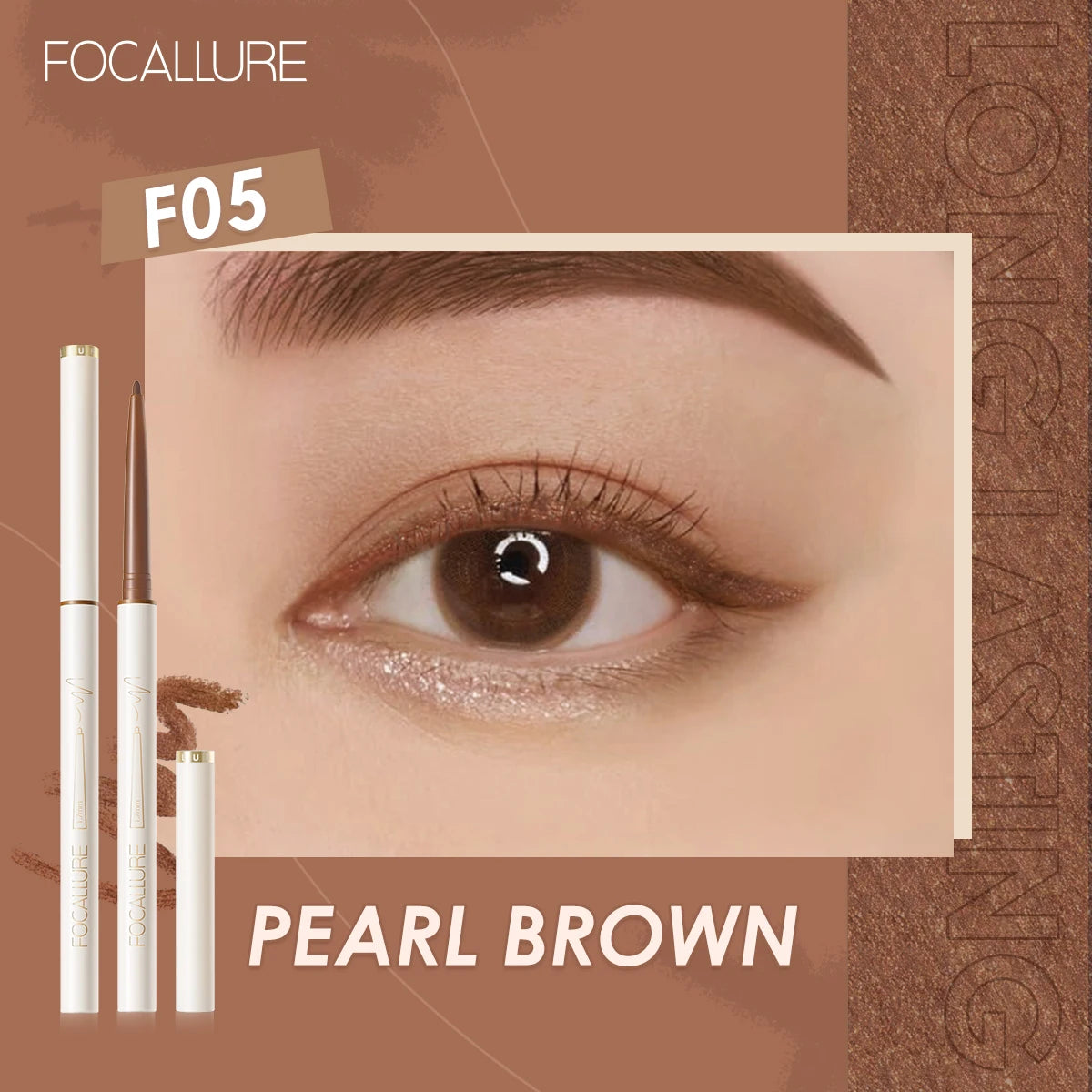 FOCALLURE Waterproof Eyeliner Gel Pencil Ultra-slim 1.7mm Soft Easy Wear High Pigment Long Lasting Eyes Makeup