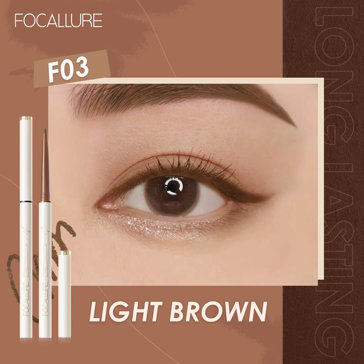 FOCALLURE Waterproof Eyeliner Gel Pencil Ultra-slim 1.7mm Soft Easy Wear High Pigment Long Lasting Eyes Makeup