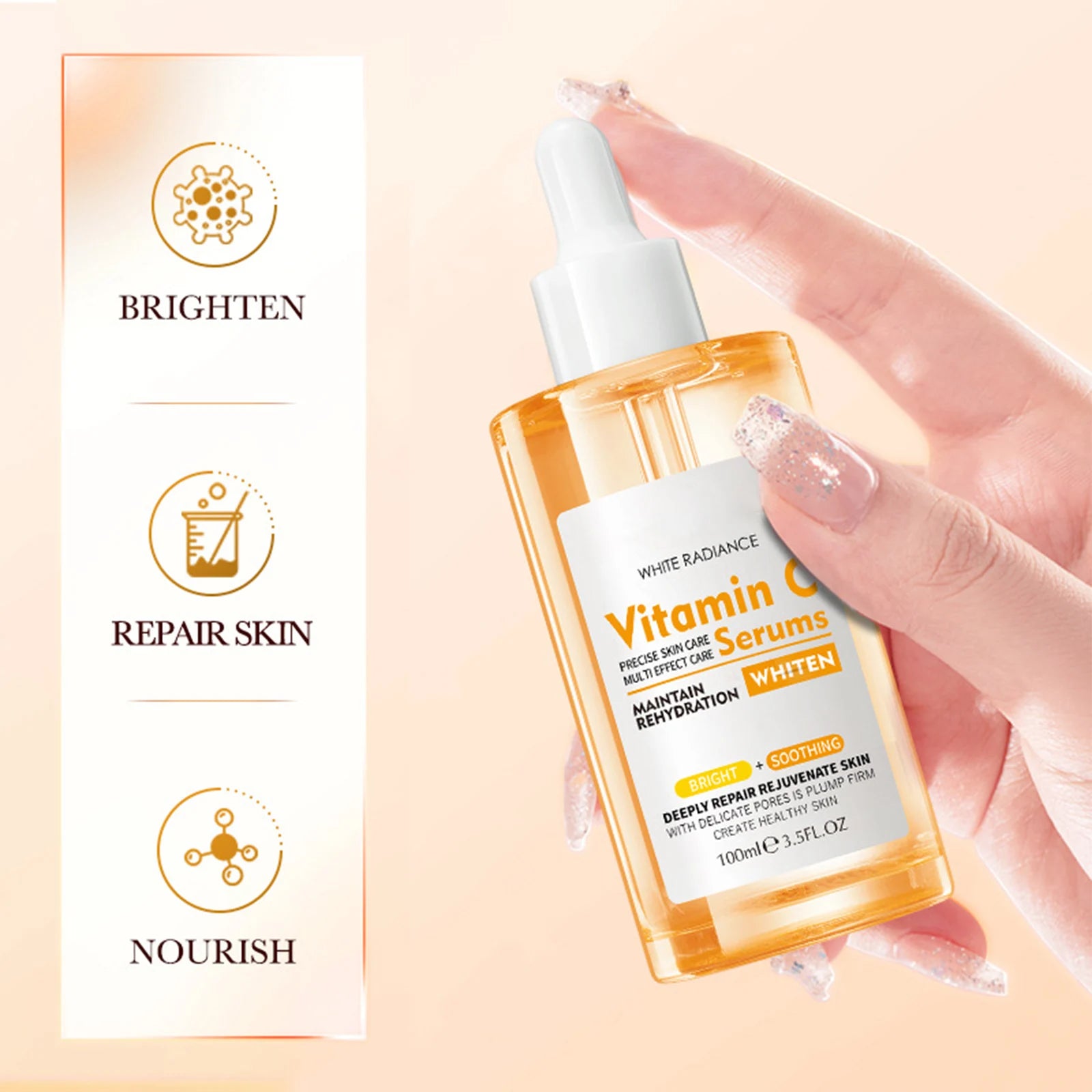 1Pc 100ml Women Girls Deep Hydration Repairs Dryness Face Serum Long-lasting Moisturizing Liquid Essence for Facial Care
