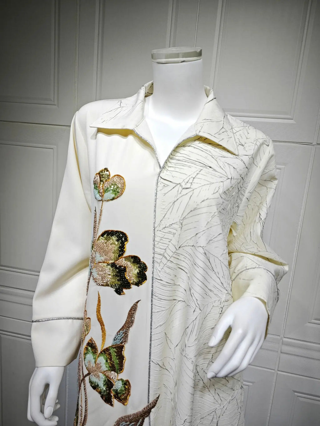 Eid Abaya Party Dress Women Lapel Shirt Dresses Sequins Embroidery Office Lady Muslim Jalabiya Ramadan Vestidos Largos Robe