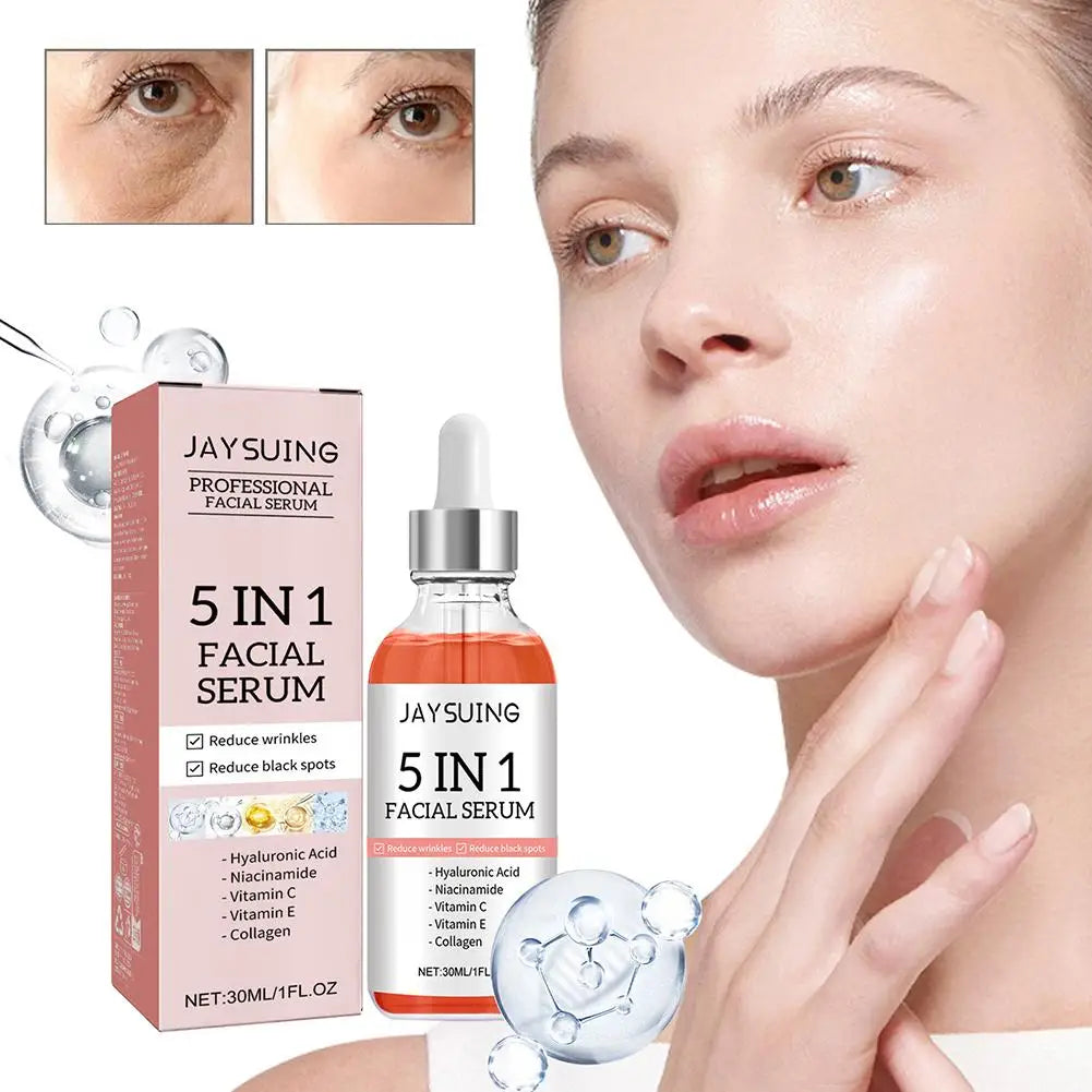 سيروم الوجه هذا يجمع بين قوة حمض الهيالورونيك، فيتامين سي، والكولاجين ليمنح بشرتك ترطيبًا عميقًا ويقلل من التجاعيد بشكل واضح.