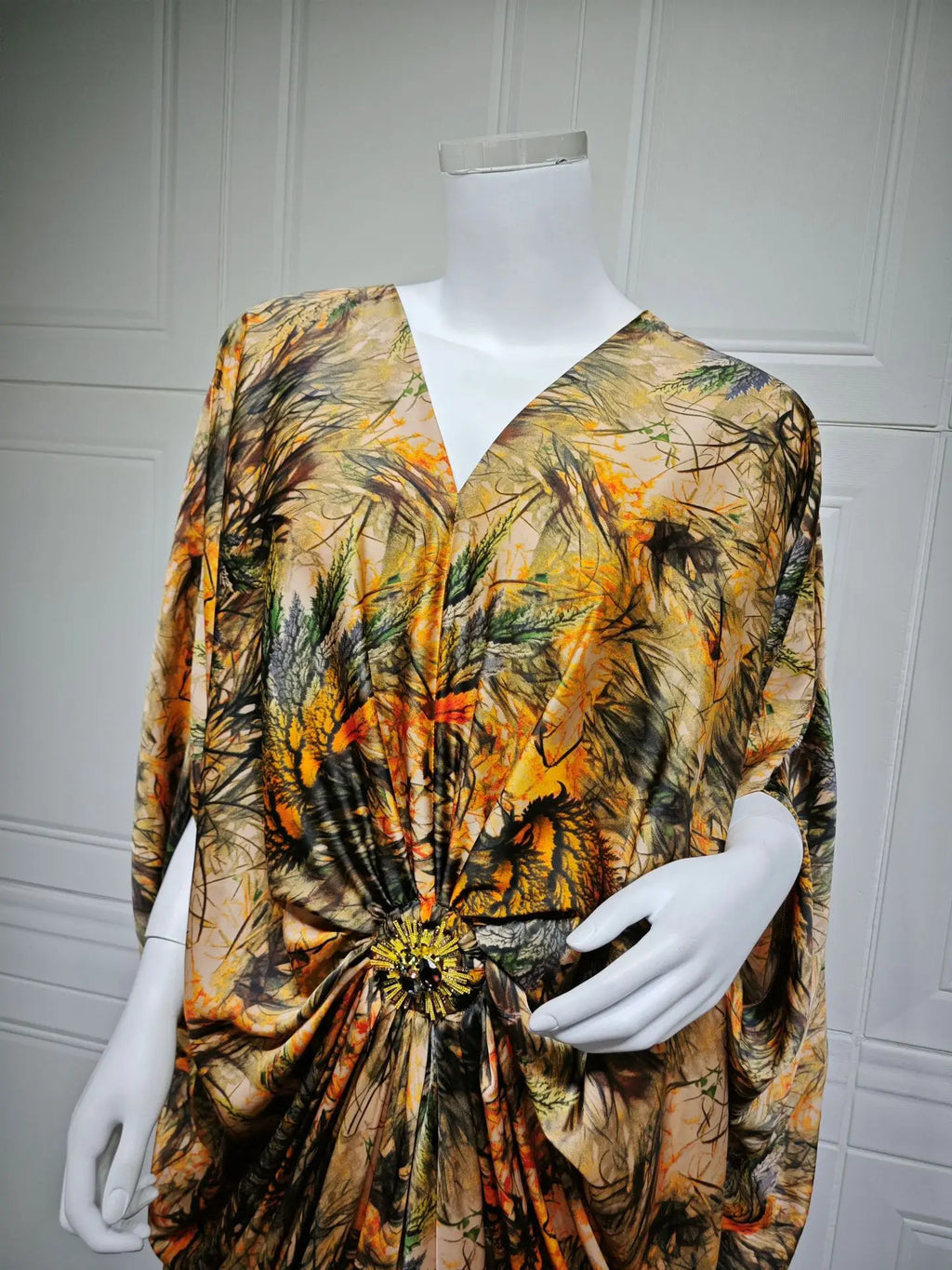 Eid Women Dress Muslim Abaya Print V Neck Party Jalabiya Ramadan Long Dresses Abayas Vestidos Largos Kaftan Arab Long Robe 2025