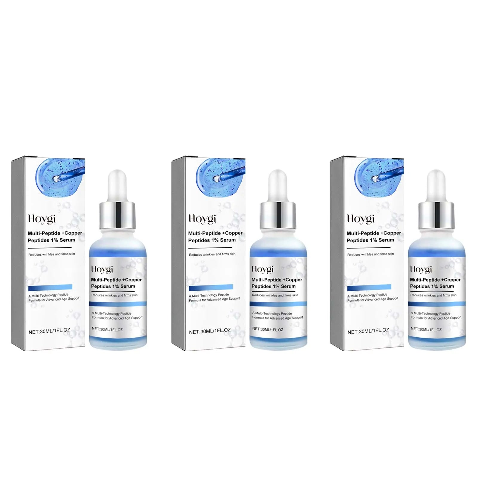 Blue Copper Peptide Serum Firming Fade Fine Lines Shrink Pores Skin Care Rejuvenation Smooth Brightening Spot Moisturizing Serum