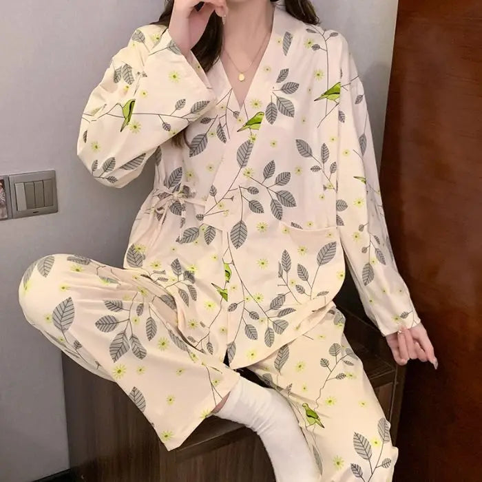 Sleeping Wear for Woman Pajamas Set Ensemble Pyjama Femme Ladies Pyjamas Femmes Sexy’ Homewear Home Set Female Pajama Women Suit