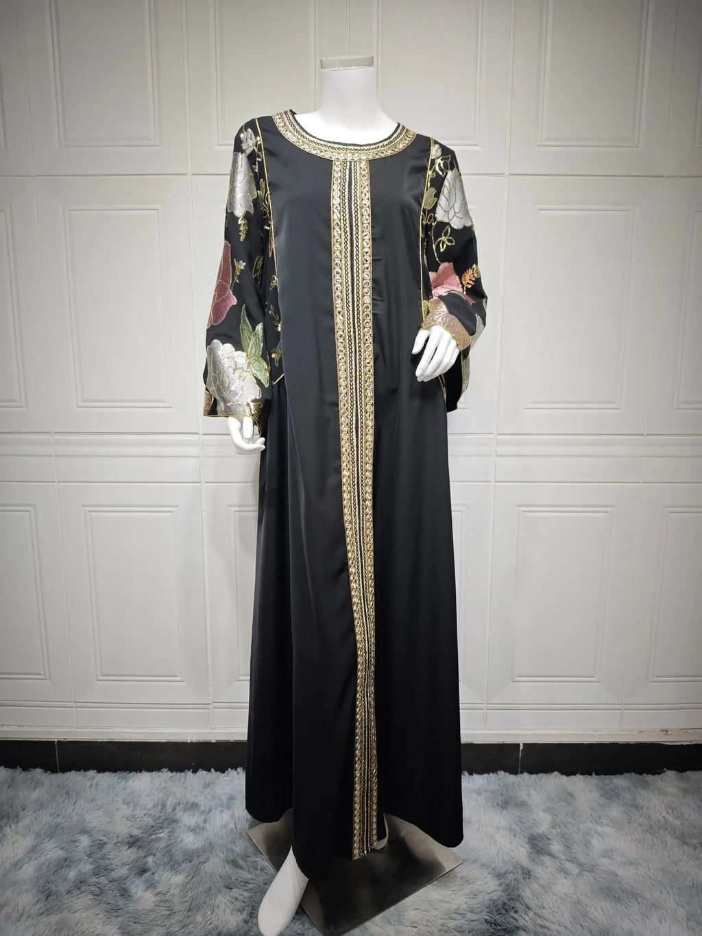 Muslim Women Sequin Embroidery Maxi Dress Dubai Abaya Turkey Kaftan Eid Djellaba Islam Jalabiya Robe Caftan Marocain Femme 2025