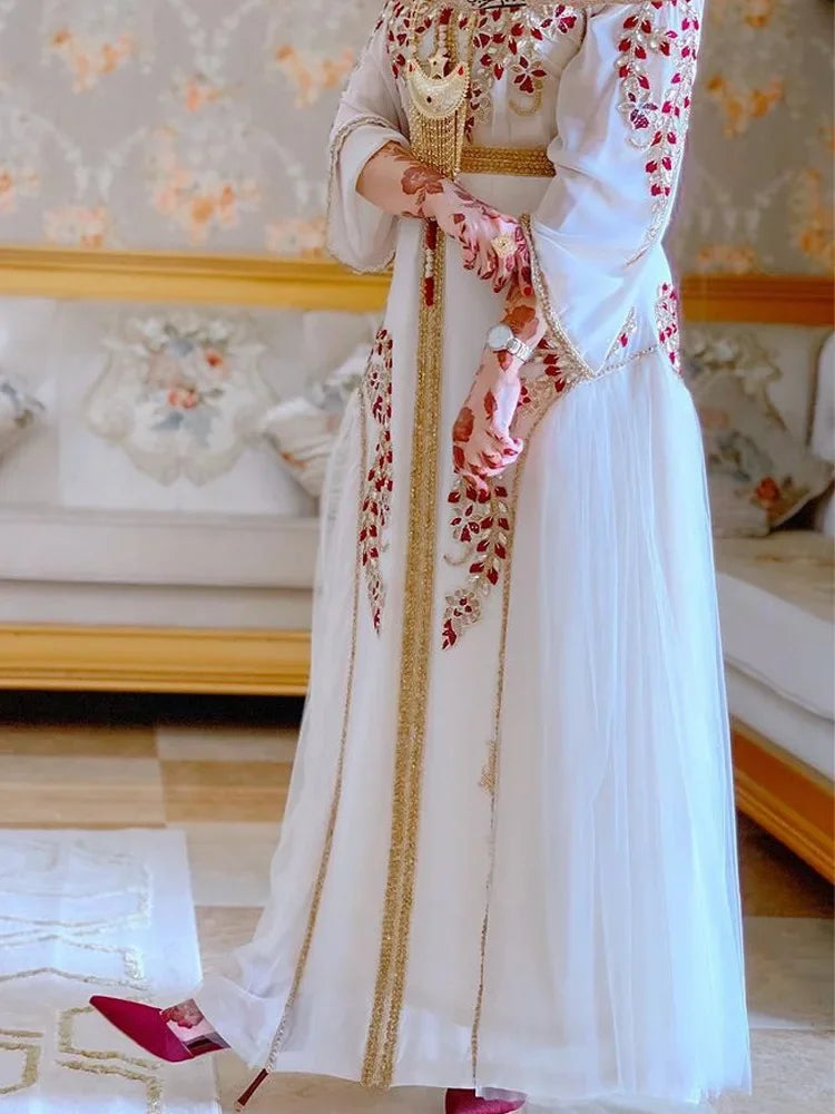 Customized Luxury Eid Muslim Dress for Women Ramadan Arabic Abaya Islamic Evening Party Jalabiya Marocain Clothes Turkish Morocc