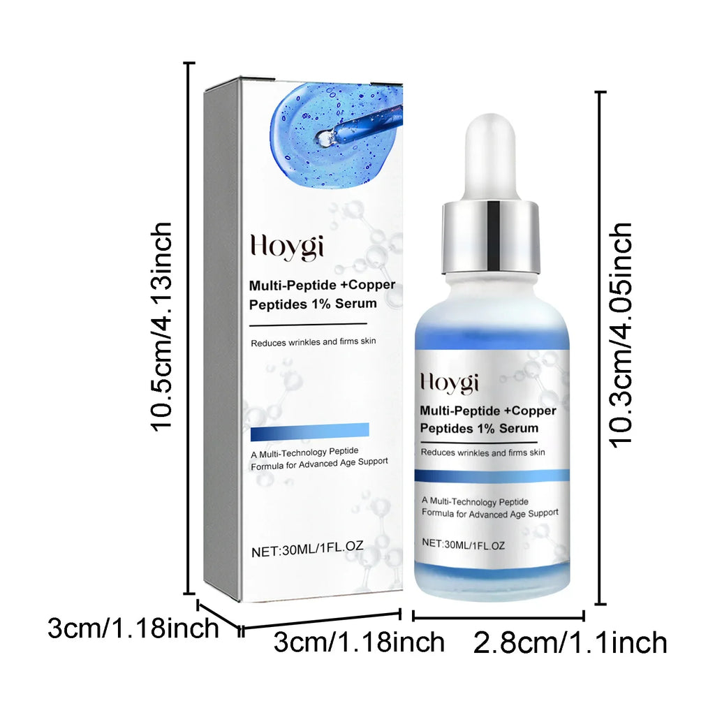 Blue Copper Peptide Serum Firming Fade Fine Lines Shrink Pores Skin Care Rejuvenation Smooth Brightening Spot Moisturizing Serum