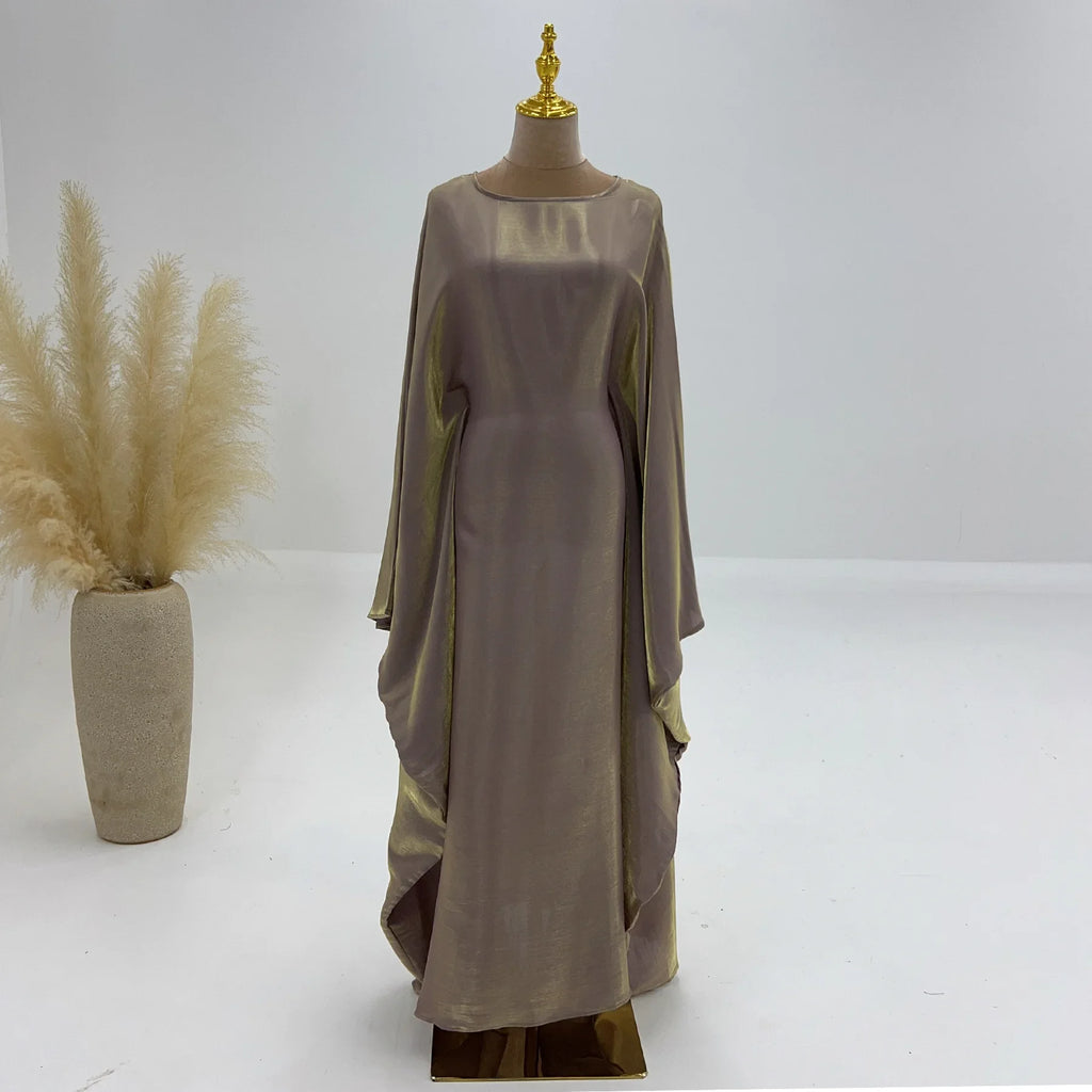 Marocain Kaftan Women Batwing Sleeve Modest Dress Dubai Turkey Abaya Eid Mubarak Djellaba Islam Jalabiya Prayer Garemnt Ramadan