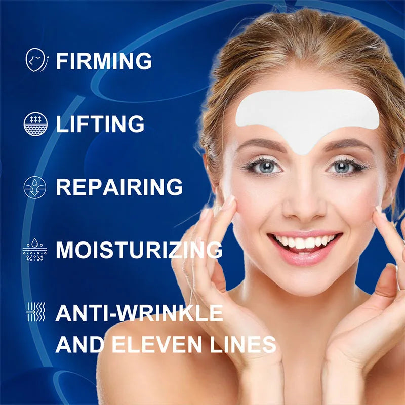 Forehead Wrinkle Patches 12Pcs with Aloe Collagen Vitamin E Anti Wrinkle Patches Forehead 8 Hour Night Wrinkles Treatment