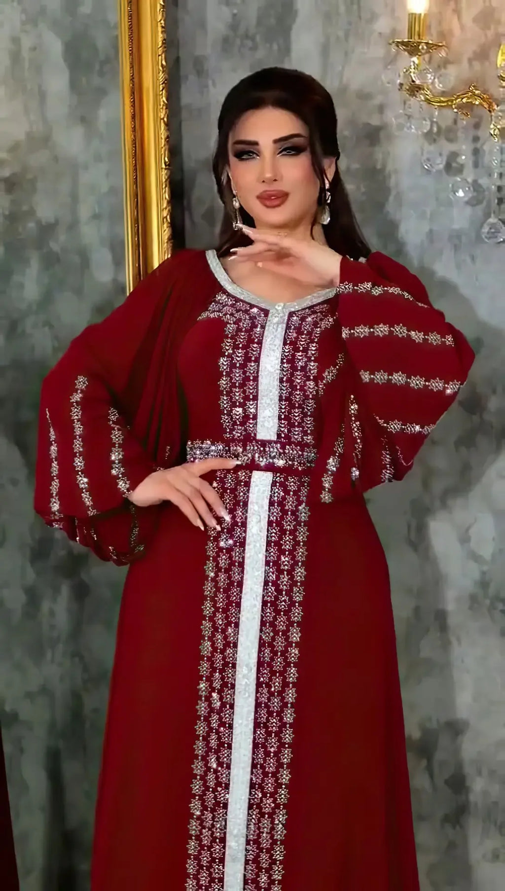 Muslim Dress Muslim Party Evening Dresses for Women Summer Muslim Half Sleeve O-neck Long Maxi Dress Gowns Kaftan Abaya Dubai