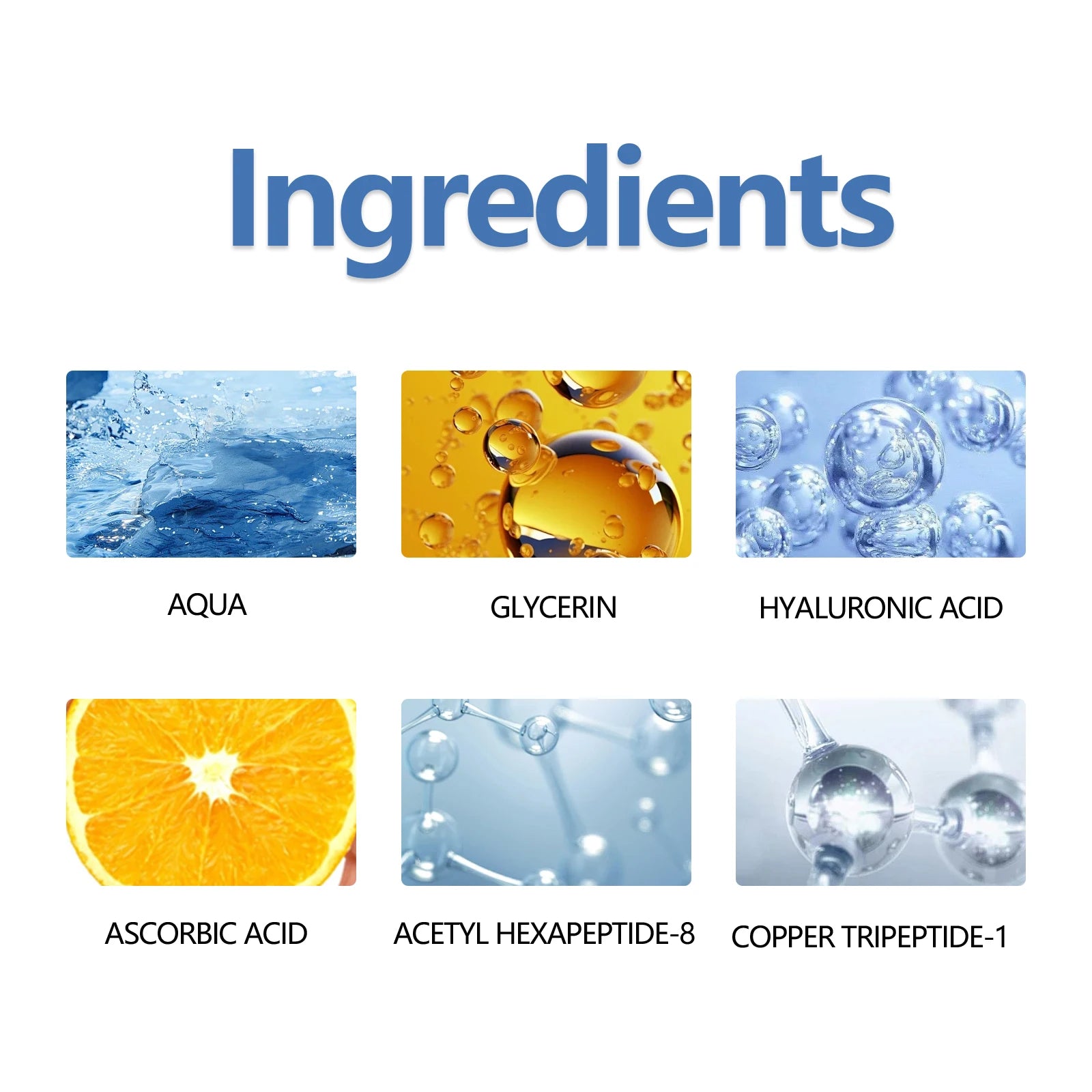 Blue Copper Peptide Serum Firming Fade Fine Lines Shrink Pores Skin Care Rejuvenation Smooth Brightening Spot Moisturizing Serum
