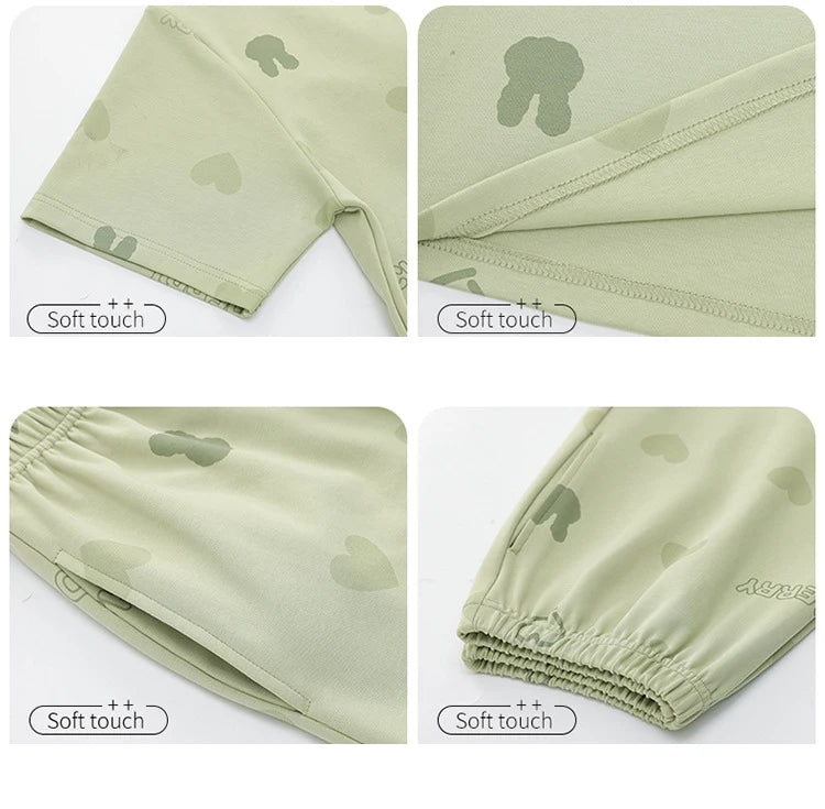 Female Summer Pijamas Short Women Cotton Pajamas Sleeve Shorts Nightwear Sweet Sleepwear Cartoon Pyjamas Woman Home Suit