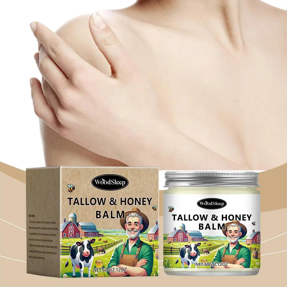 Whipped Beef Tallow And Honey Balm Moisturizing Beef Tallow Face Cream Body Lotion Grass Fed Grass Finished Face Cream Care