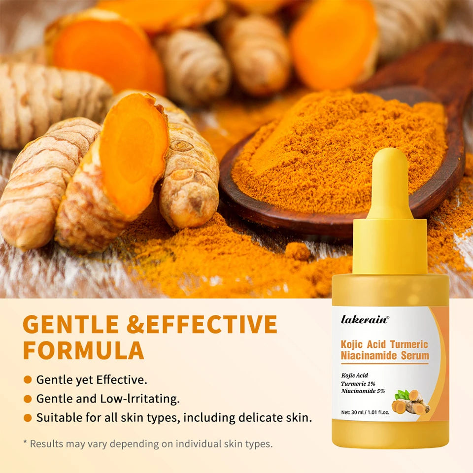 Kojic Acid Turmeric Niacinamide Serum Precise Dropper Design Deep Moisturizing Soothe Skin Brighten Skin Tone Facial Care