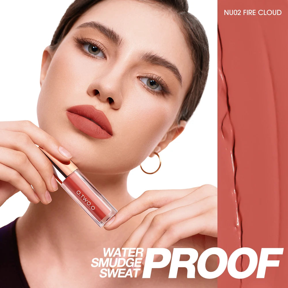 O.TWO.O Lipstick Lip Tint Matte 24H Stay Color-Locking Ultra-Lasting  Waterproof Transfer-Proof Glossy Satin Lip Glaze Makeup