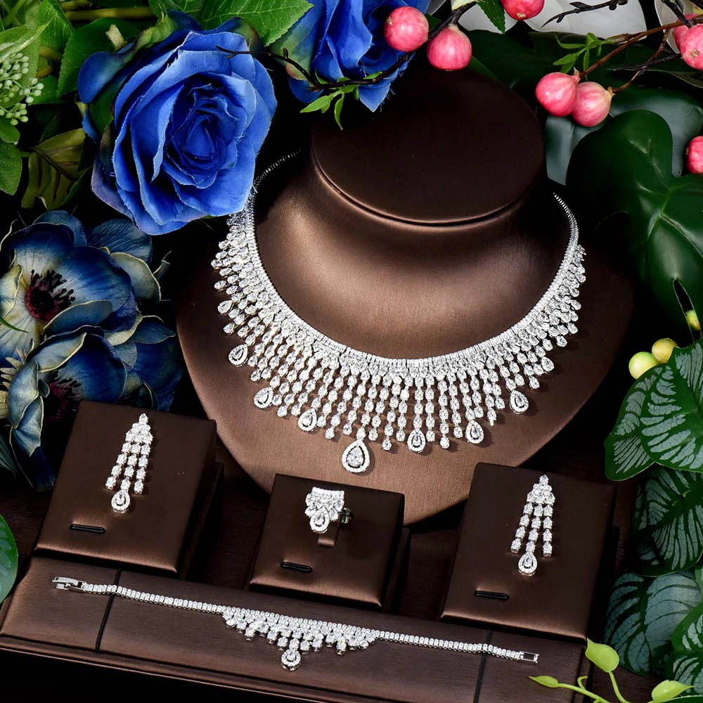 Simple and generous all occasions versatile accessories necklace earrings bracelet wedding party dresses women's sets M-11