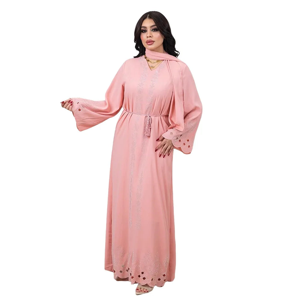 Elegant Dubai Luxury Diamonds Abaya Women Muslim Evening Party Dress Turkey Kaftan Eid Djellaba Ramadan Islam Jalabiya Vestidos
