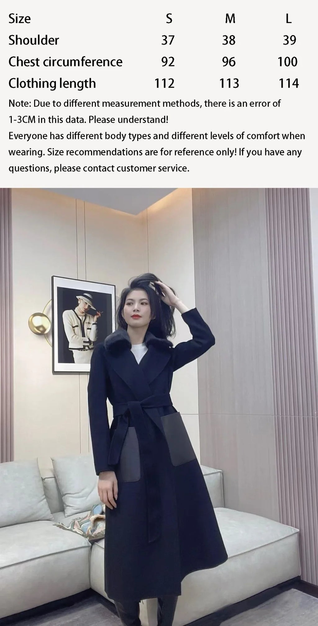 Women's Cashmere Coat Medium to Long Leather Spliced Woolen Coat Fur Collar Coat 2025 New High-Quality Fashionable Elegant