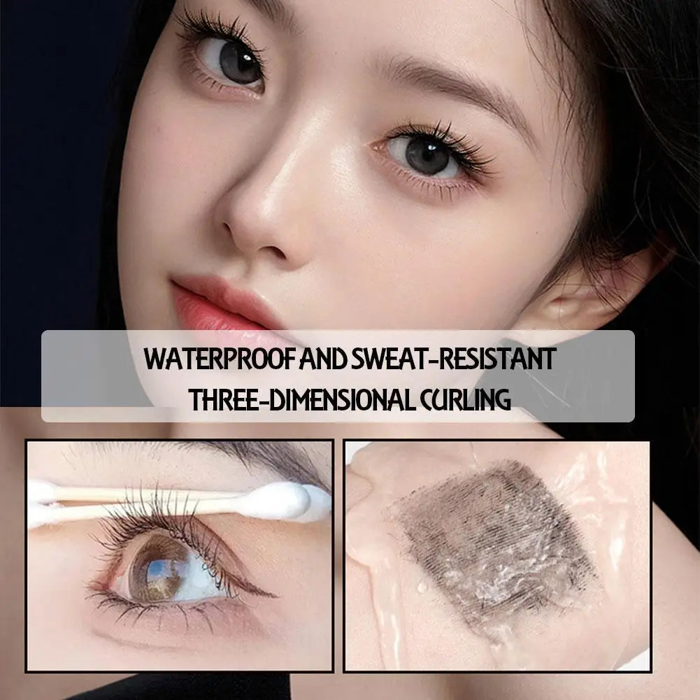 Metal Iron Lashes Mascara Waterproof Silk Fiber Mascara Black Long Curling Eyelash Extensions Non-clumping Eyes Makeup Cosmetics