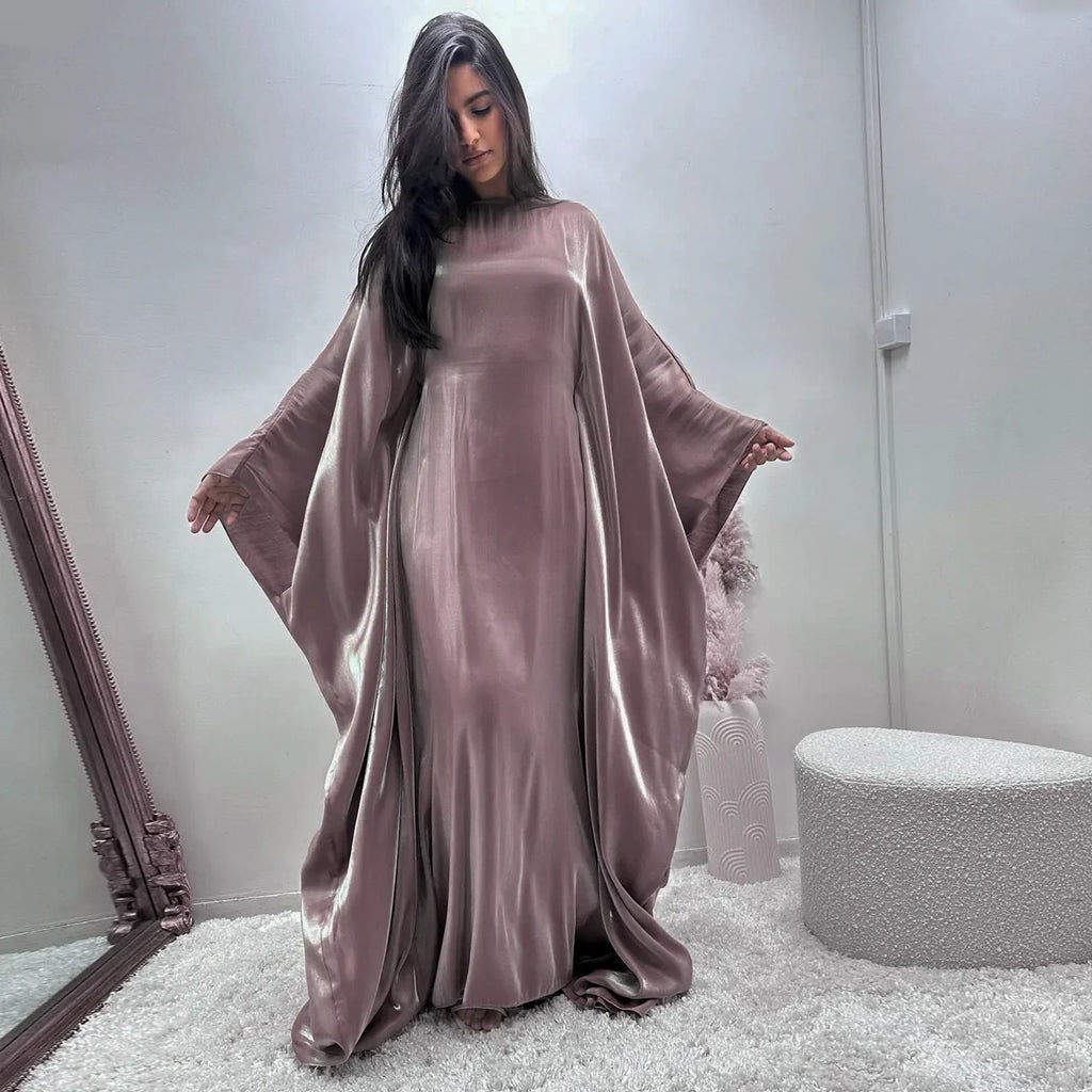 Femme Musulman Shiny Abayas for Women Muslim Prayer Dress Dubai Turkey Kaftan Eid Djellaba Saudi Arabic Robe Islam Jalabiya Gown