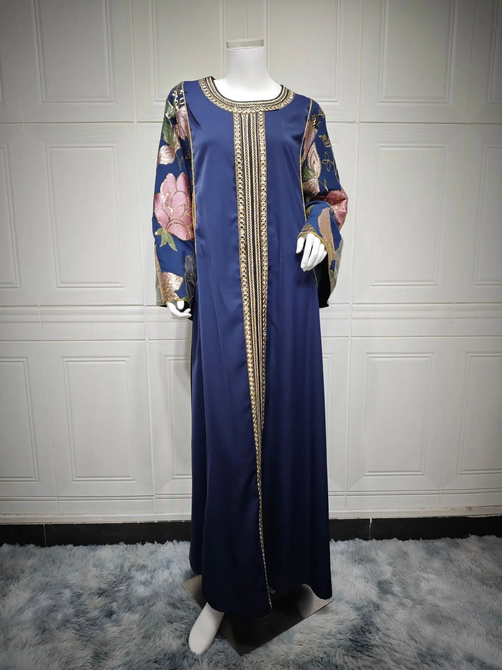 Muslim Women Sequin Embroidery Maxi Dress Dubai Abaya Turkey Kaftan Eid Djellaba Islam Jalabiya Robe Caftan Marocain Femme 2025