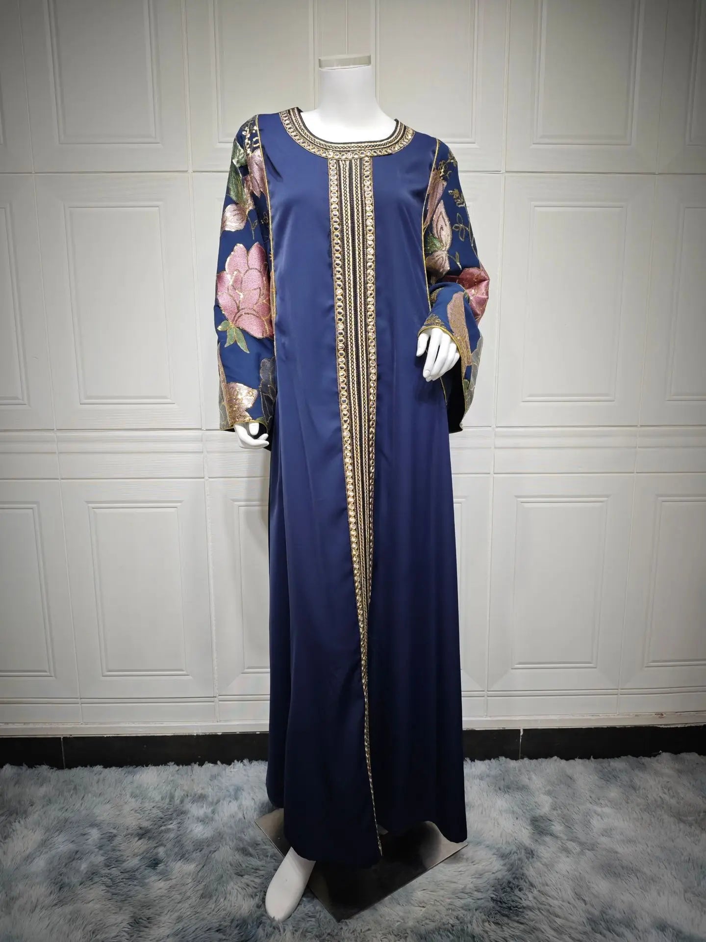 Muslim Women Sequin Embroidery Maxi Dress Dubai Abaya Turkey Kaftan Eid Djellaba Islam Jalabiya Robe Caftan Marocain Femme 2025
