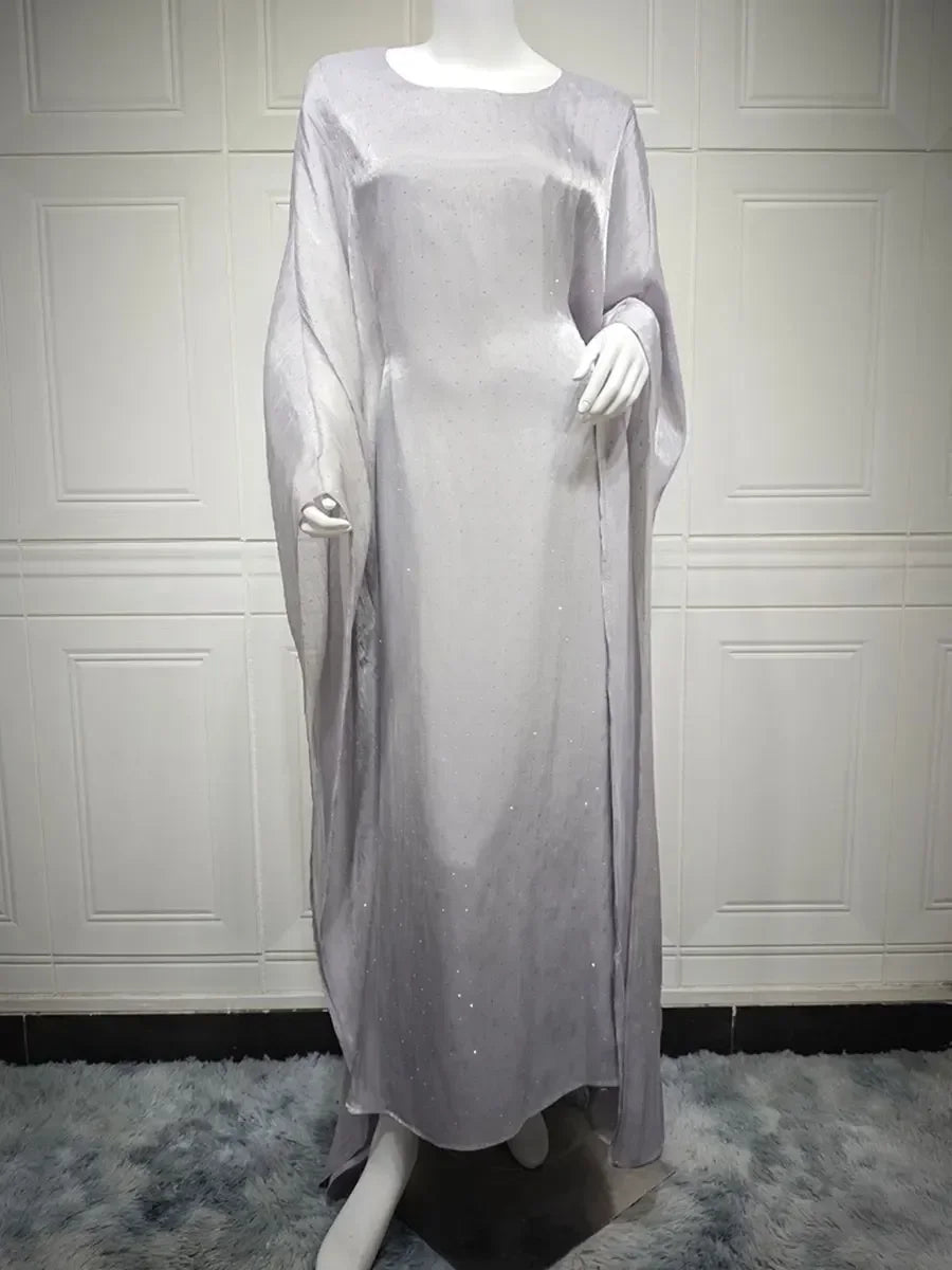 Ramadan Dubai Elegant cock abaya Polka Dot Dresses Long Dolman Sleeve For Muslim Women's Brief Kaftan