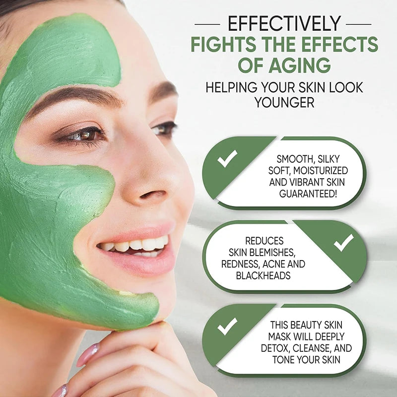 New Green Tea Mud Mask 80g Anti-acne Improve Pore Deep Cleaning Facial mask Apply face mask Oil Control Skin Care Product