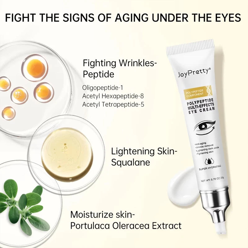 Dark Circle Remover Eye Cream Peptide Wrinkle Removal Serum Instant Eye Bags Anti-Puffiness Lifting Firming Skin Care Products