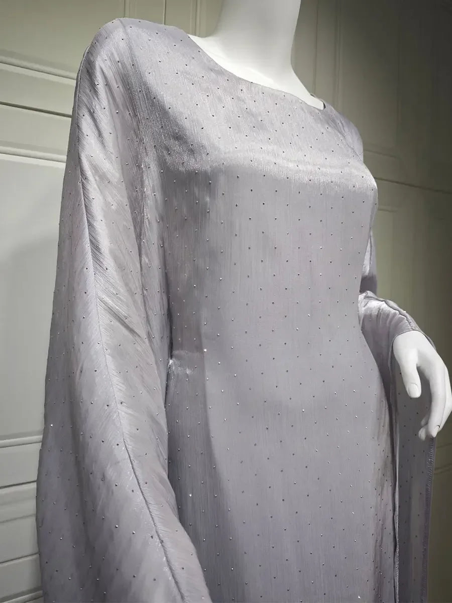 Ramadan Dubai Elegant cock abaya Polka Dot Dresses Long Dolman Sleeve For Muslim Women's Brief Kaftan