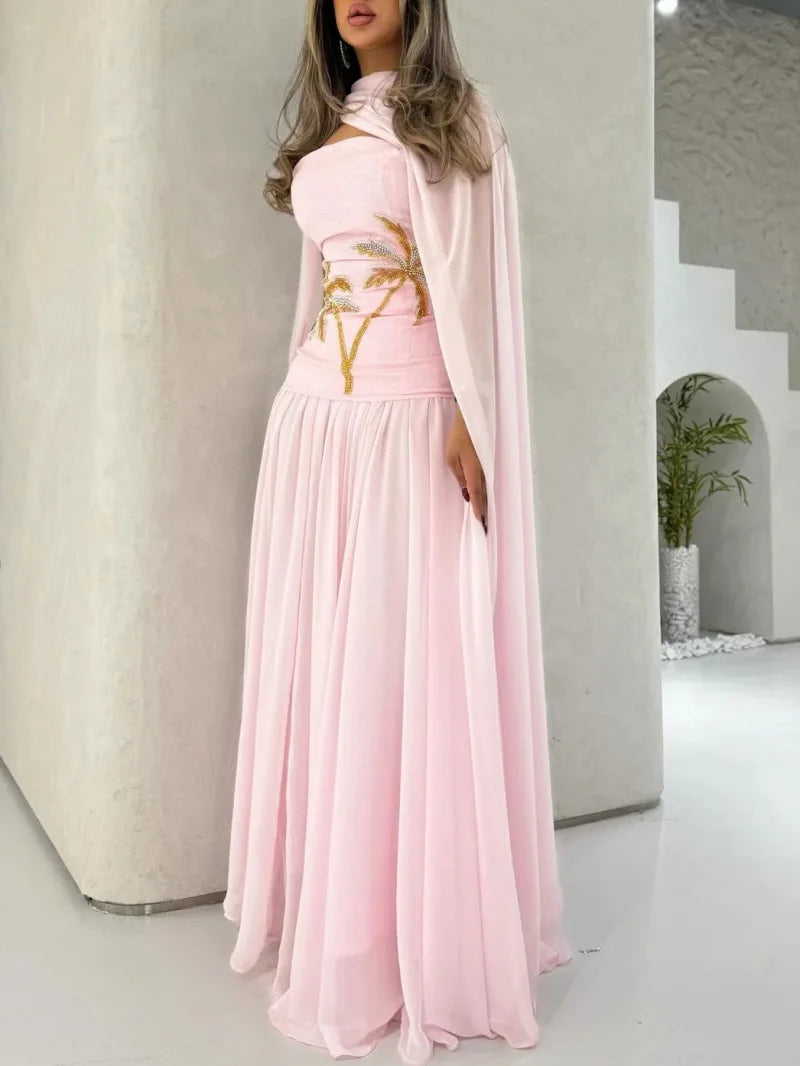 Eid Women Dubai Party Dress Abaya Jalabiya Ramadan Vestidos Largos Beading Chiffon Dresses Arab Long Robe Morocco Kaftan 2026