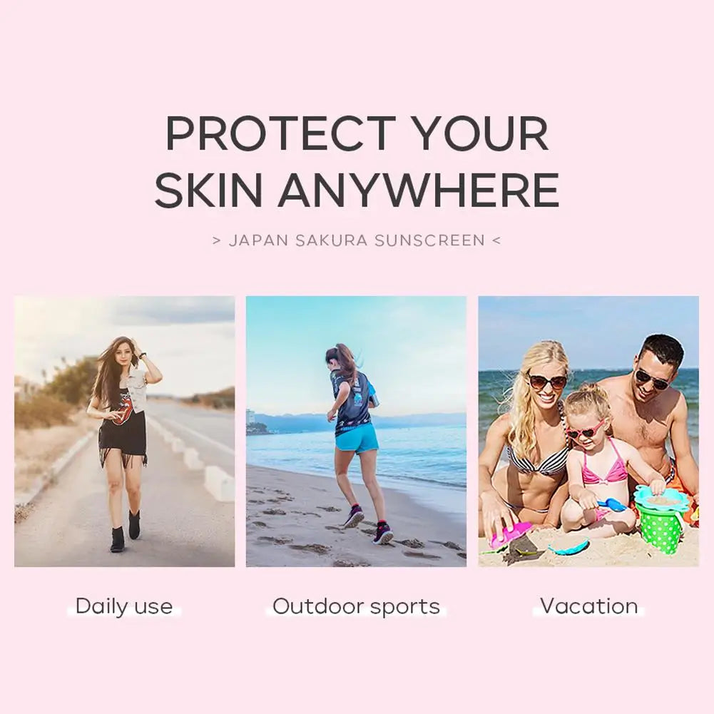 Japan Sakura Sunscreen Cream Protector Facial Sun Block Spf50 Isolation Lotion Cream Cherry Blossom Refreshing Facial Sun Lotion