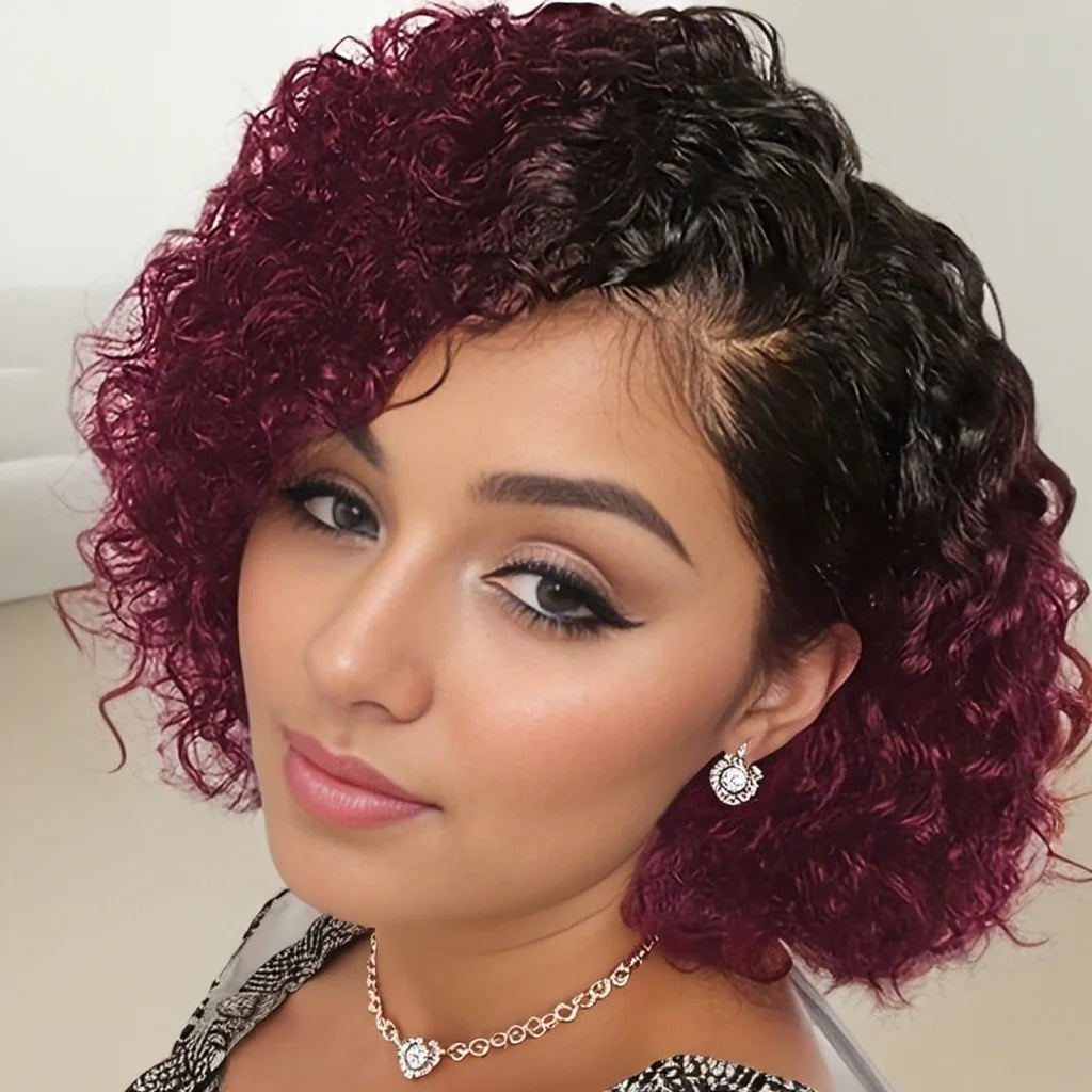 13x4 Lace Front Wigs Pixie Cut Wig Human Hair Deep Wave Wig Short Curly Natural Wigs for Woman