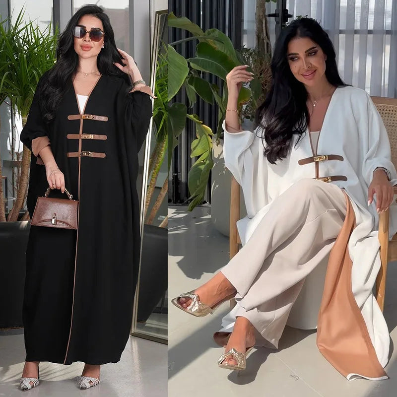أضف لمسة مميزة إلى خزانة ملابسك مع أبابة كيمونو جلدية أنيقة، مصممة خصيصاً للنساء .