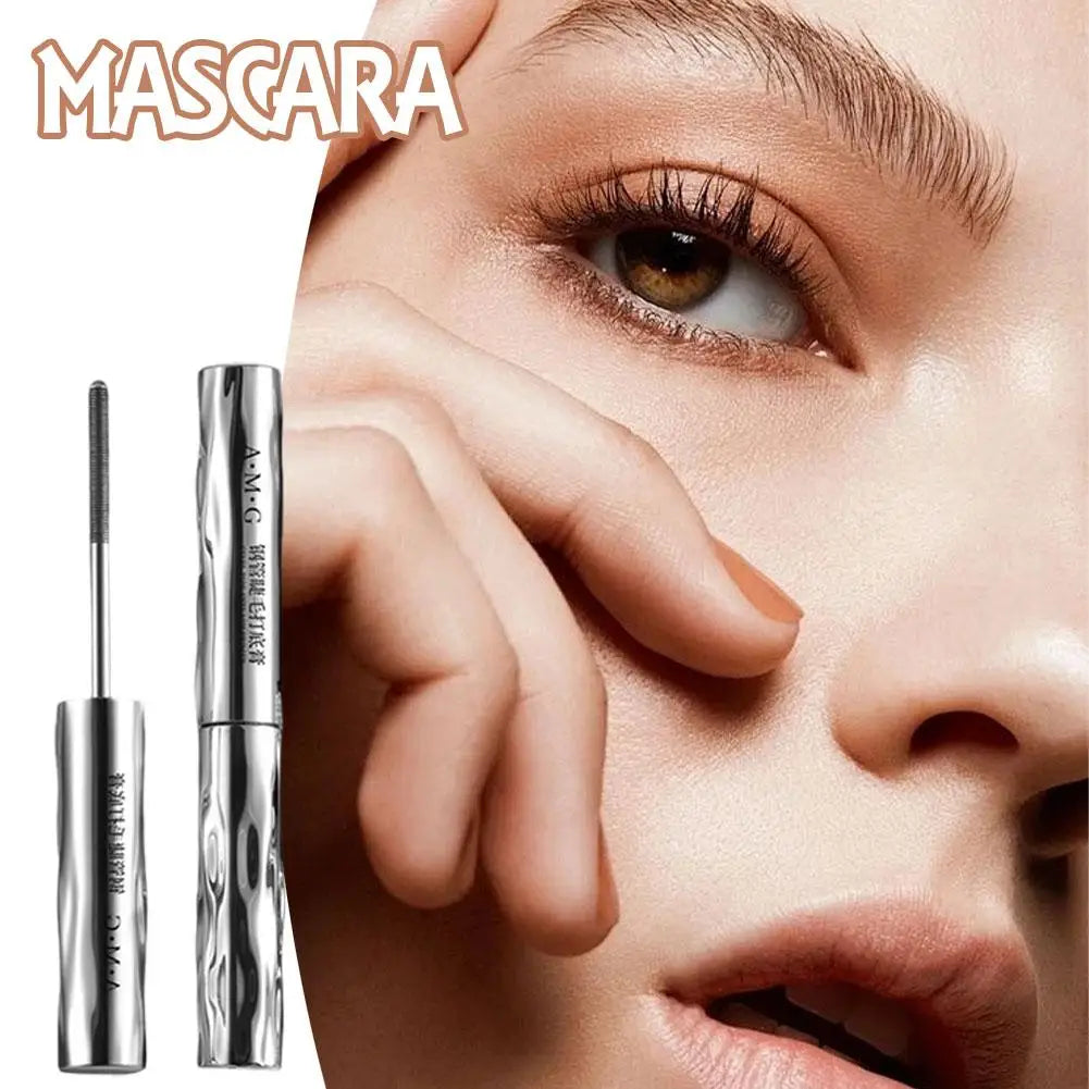 Metal Iron Lashes Mascara Waterproof Silk Fiber Mascara Black Long Curling Eyelash Extensions Non-clumping Eyes Makeup Cosmetics
