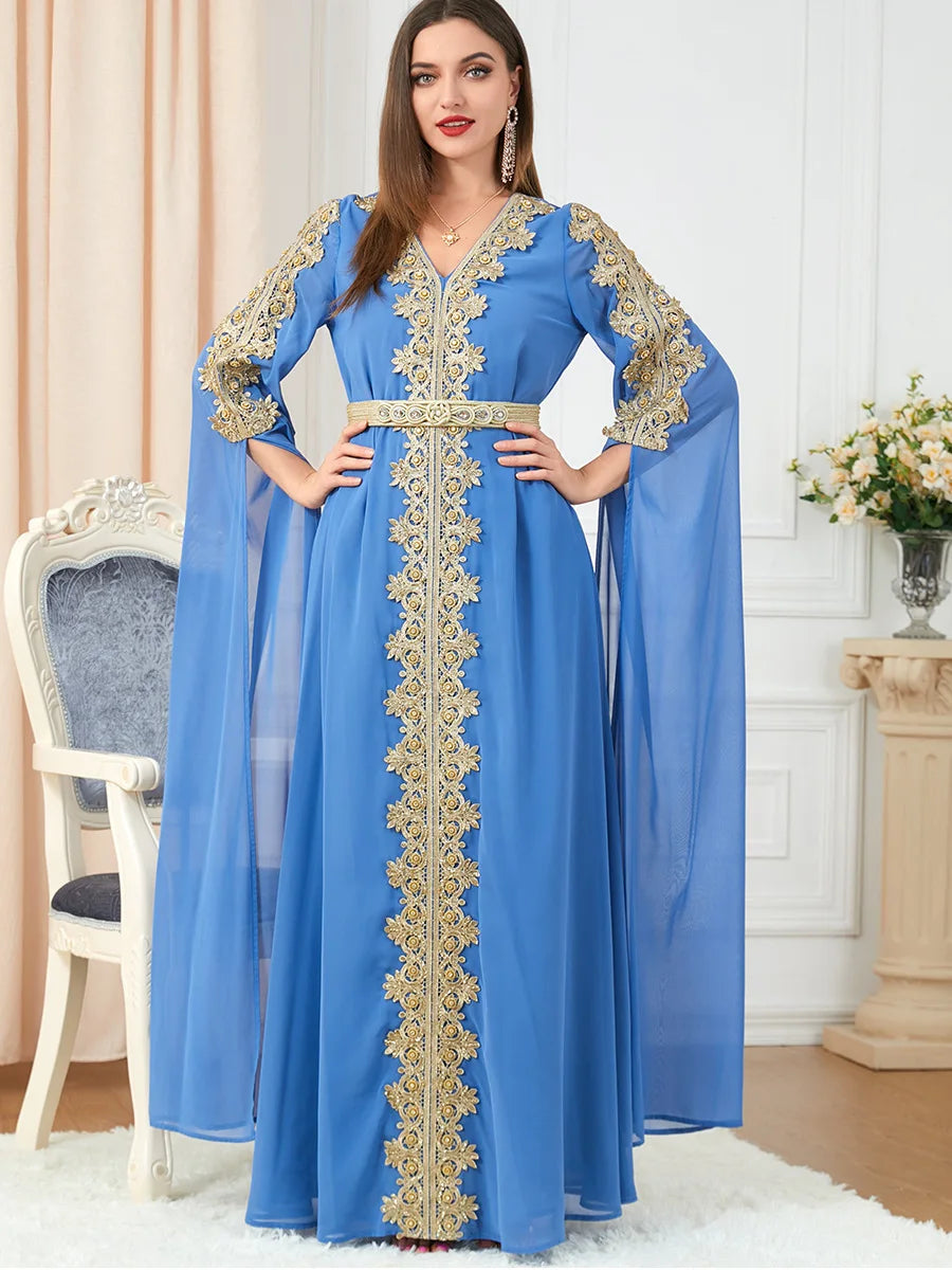 Autumn Morocco Dress Muslim Women Abaya Party Dresses Long Sleeve Abayas Dubai Turkey Islam Kaftan Robe Longue Vestidos Largos