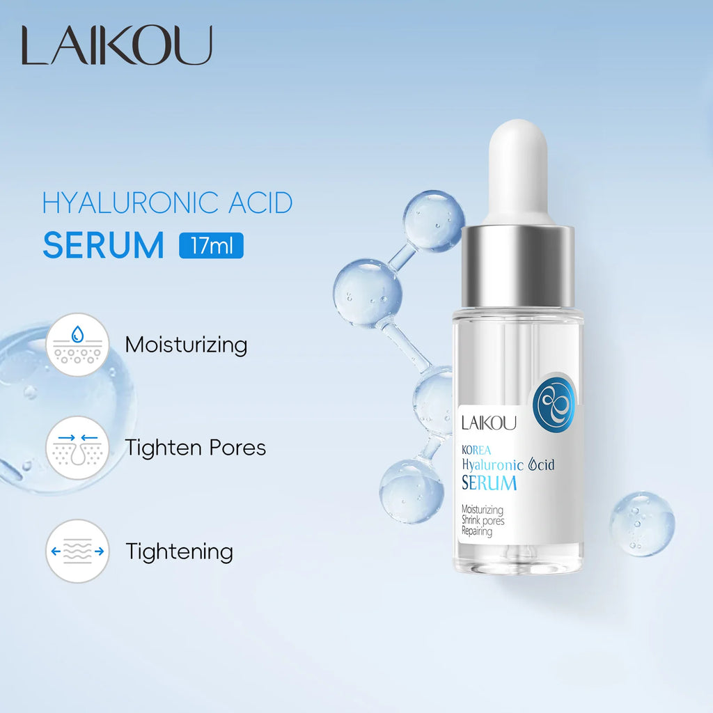 LAIKOU Hyaluronic Acid Serum Moisturizing Smoothing Face Essence Skin Care Shrink Pore Cream For Dry Facial Skin