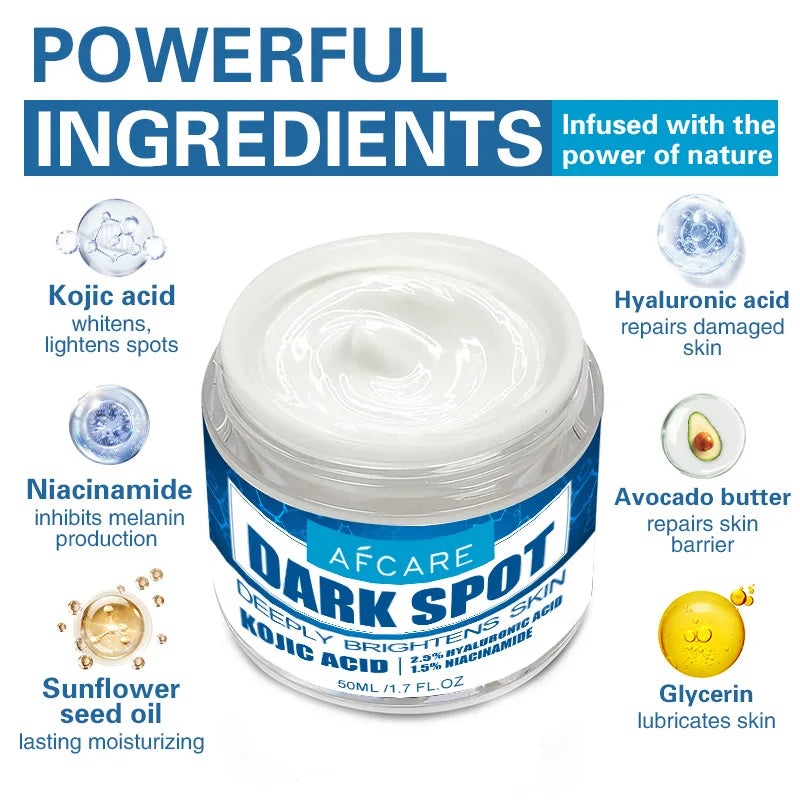 Dark Spots Remove Kojic Acid Cream Face Nicotinamide Effective Whiten Anti-pigmentation Improve Dullness Skin Care Cream 50ML