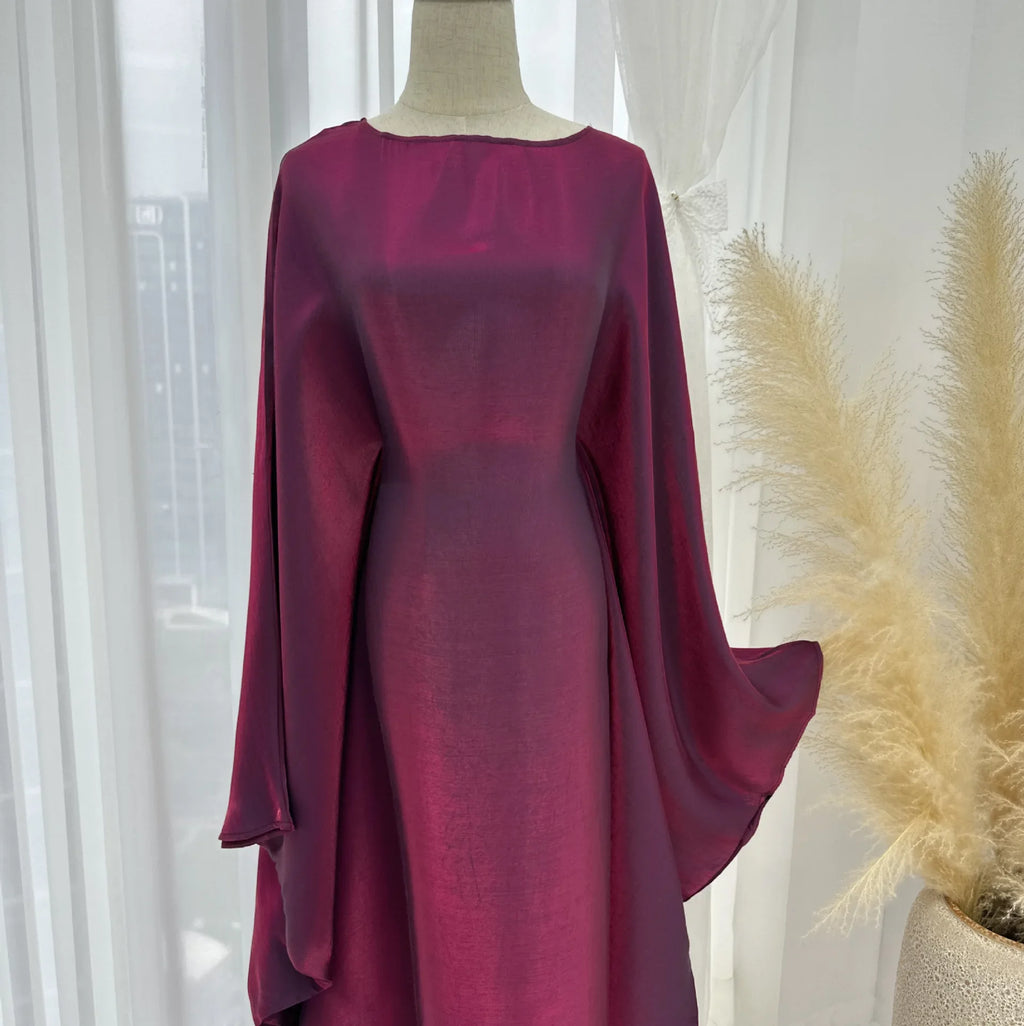 Marocain Kaftan Women Batwing Sleeve Modest Dress Dubai Turkey Abaya Eid Mubarak Djellaba Islam Jalabiya Prayer Garemnt Ramadan