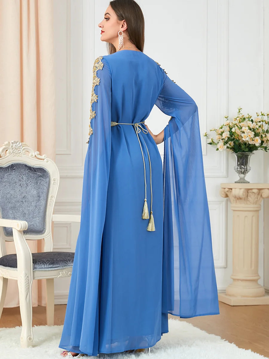 Autumn Morocco Dress Muslim Women Abaya Party Dresses Long Sleeve Abayas Dubai Turkey Islam Kaftan Robe Longue Vestidos Largos