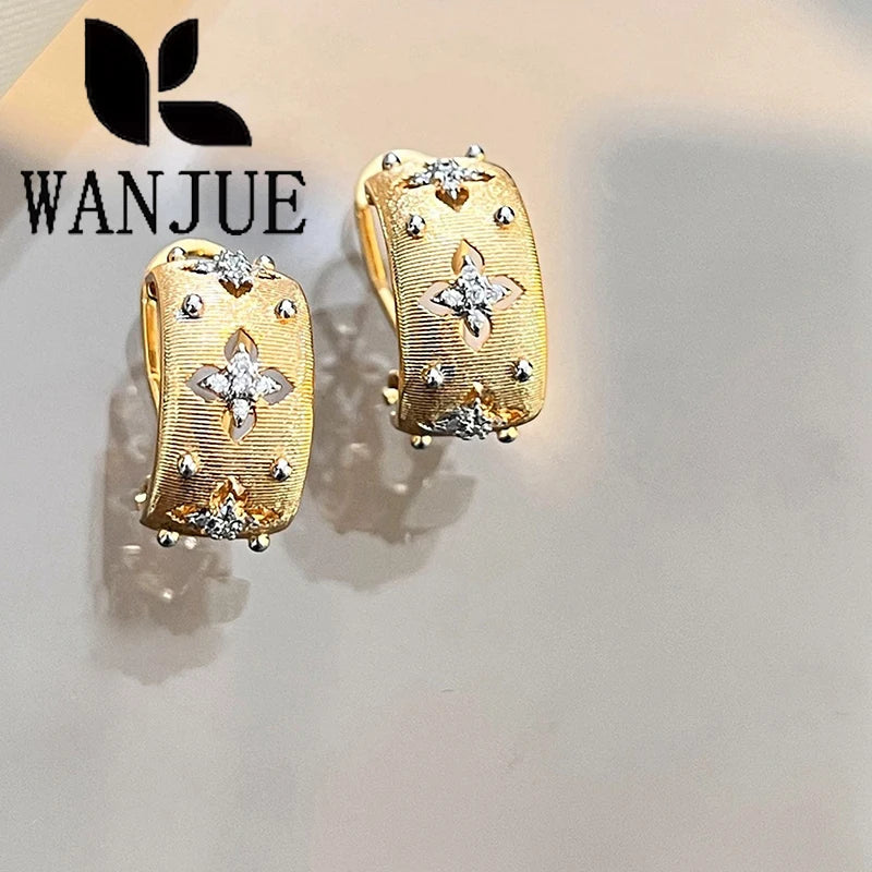 Italian hand-brushed craftsmanship palace style retro women's ring bracelet necklace earring set fashion romantic party gift