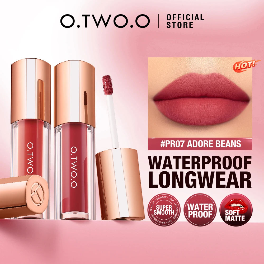 O.TWO.O Lipstick Lip Tint Matte 24H Stay Color-Locking Ultra-Lasting  Waterproof Transfer-Proof Glossy Satin Lip Glaze Makeup