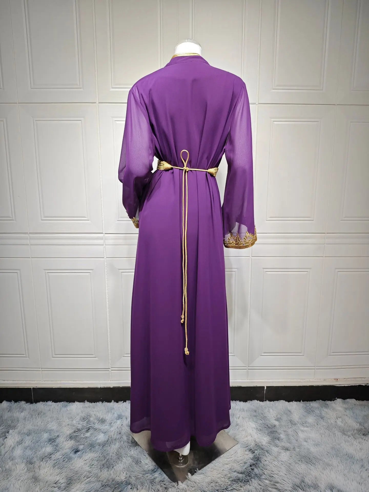 Dress Suit Women Eid Muslim Abaya Party Dresses 2 Piece Sets Embroidery Sashes Ramadan Dubai Kaftan Vestidos Jalabiya Long Robe