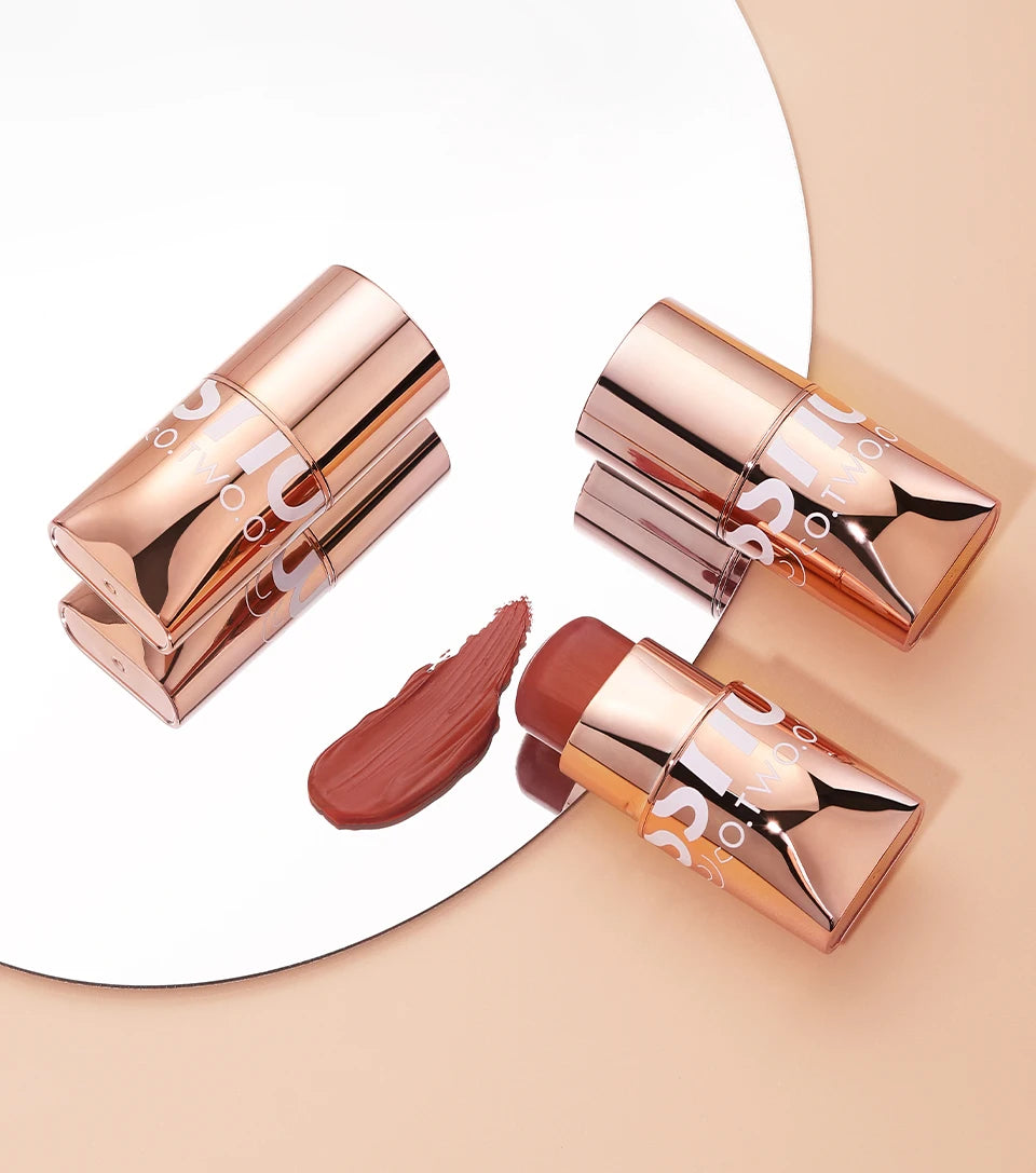 O.TWO.O Blush Makeup Stick High Pigmented Blusher Cream Sticks Waterproof Long-lasting Lip Cheek Eyess Cosmetics for Women