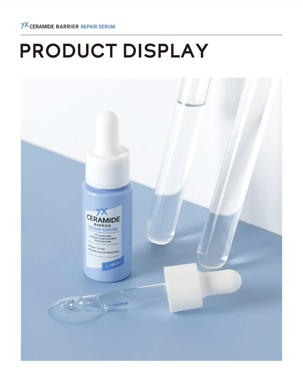 LAIKOU 7X Ceramide Barrier Repair Serum Intensive Hydration Enhanced Skin Barrier Improve Sensitive Repair Moisturizing Essence