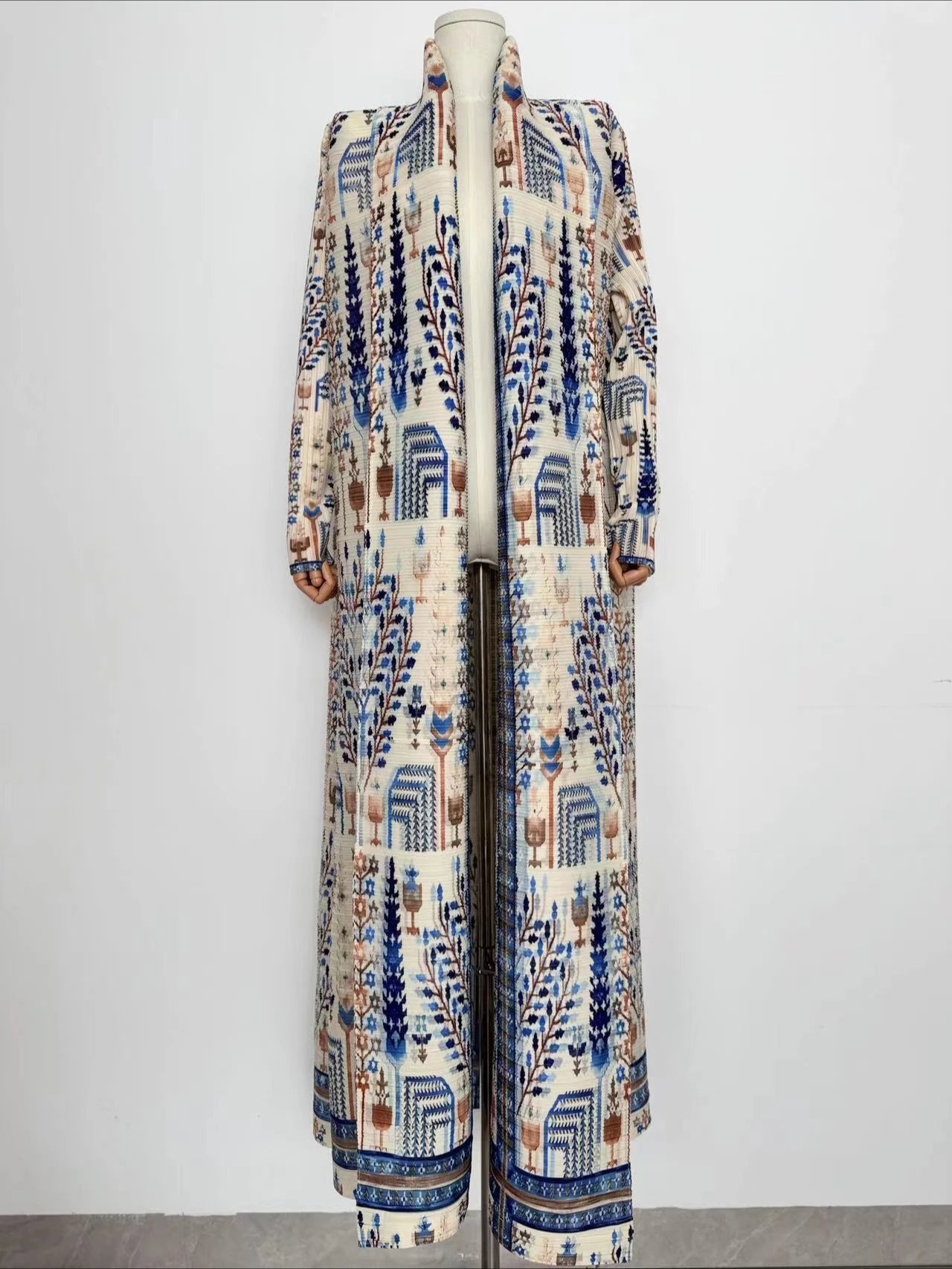 Eid Muslim Dress for Women Abaya Ramadan Print Pleated Cardigan Jalabiya Party Long Robe Morocco Dubai Kaftan Vestidos Largos