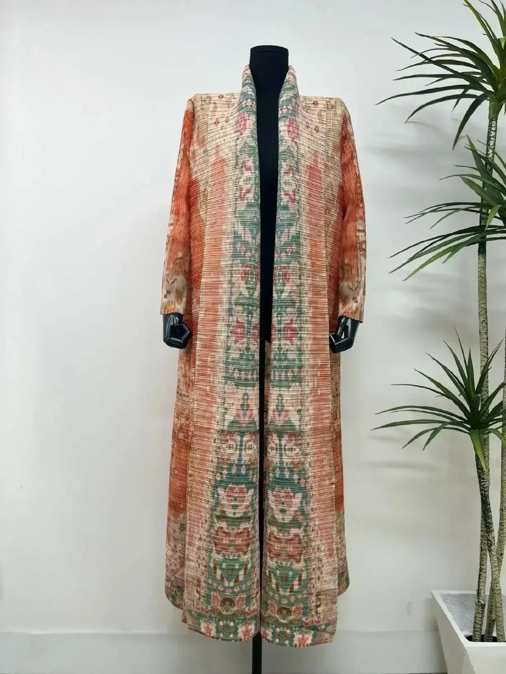Eid Muslim Dress for Women Abaya Ramadan Print Pleated Cardigan Jalabiya Party Long Robe Morocco Dubai Kaftan Vestidos Largos