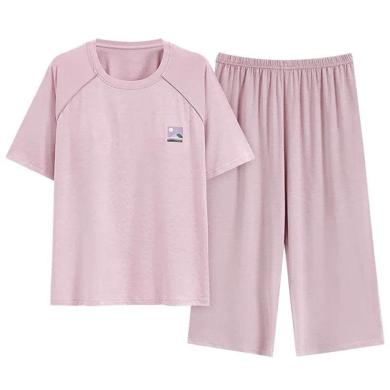 Female Loungewear Pijama Mujer Homewear Summer Nightwear Elegant Women's Pajama Sets Women With Breast Pad Femme Sleepwear