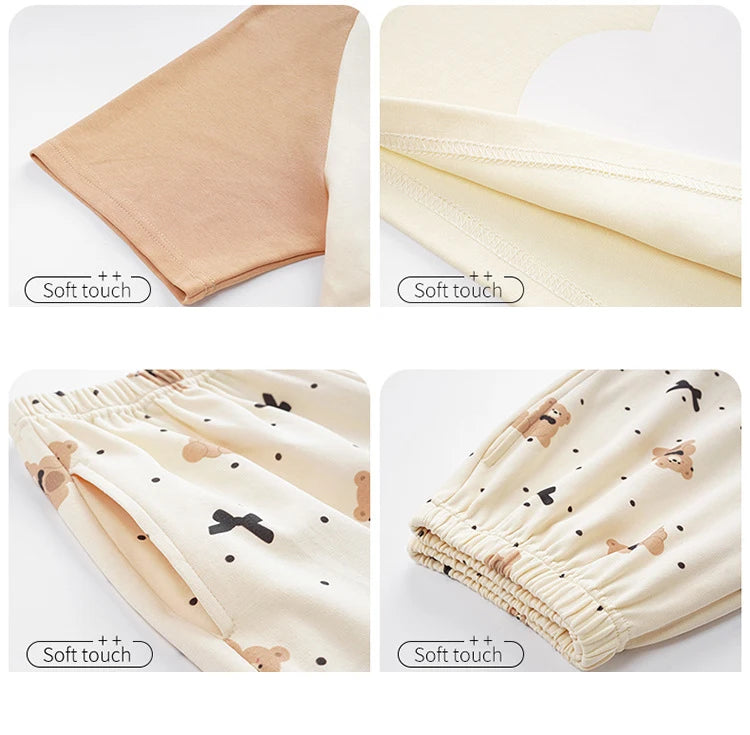 Female Summer Pijamas Short Women Cotton Pajamas Sleeve Shorts Nightwear Sweet Sleepwear Cartoon Pyjamas Woman Home Suit